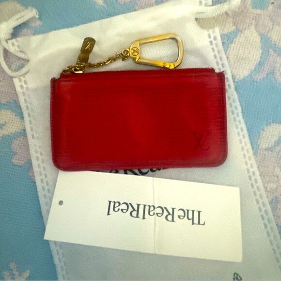 🌟Louis Vuitton🌟 Epi Pochette Cles Red Keychain Pouch - Picture 1 of 8